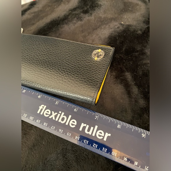 The Gucci GG Black Long Fold Wallet with Yellow Interior with box, bag - Picture 9 of 15